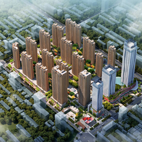 鄭州最優(yōu) 高層小區(qū)鳥瞰圖設計